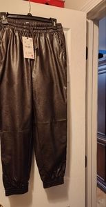 Faux leather pants